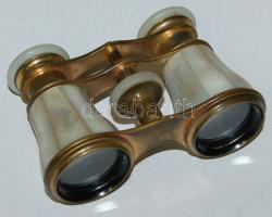 Impozáns gyöngyház berakásos színházi látcső szép állapotban