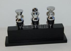 3 darabos formatervezett króm-nikkel boros/pezsgős üvegzáró