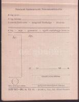 Vasutas szakszervezeti eredeti használatlan társadalombiztosítási vényfüzet