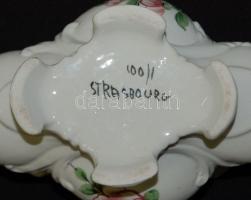 Kézzel festett sorszámozott Strasbourg porcelán szószos tál / Handpainted chinaware souce bowl 18x9x...