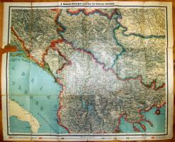 cca 1890 Magyar Földrajzi Intézet Kogutowitz: Szerbia, Bosznia és Hercegovina, Montenegró és a szoms...