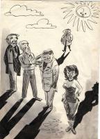 Ruszkay György (1924-1998): Napra lehet nézni, ceruza-papír, jelzett 21x30 cm (kis szakadás)