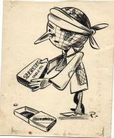 Ruszkay György (1924-1998): Beteg a Föld, ceruza-papír, jelzett 15x19 cm