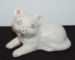 Kis porcelán macska figura / Chinaware cat figure 6x10 cm
