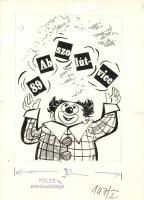 Ruszkay György (1924-1998): Abszolút vicc, vegyes technika-papír, jelzett 15x19 cm