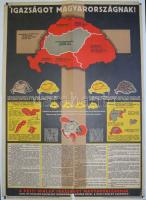 cca 1928 Irredenta plakát a Pesti Hírlap melléklete a legfőbb érvekkel (szakadásokkal a hajtásoknál) 40x60cm