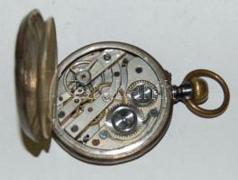 cca 1900 Remontoir ezüst zsebóra mutatók és üveg nélkül de működő óraszerkezettel / Remontoir silver...