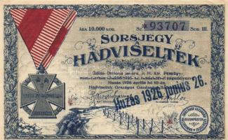 1926. "Sorsjegy a Hadviseltek Üdülő Otthona javára" 10.000K értékben T:II- (kis szakadás)