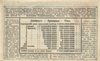 1926. "Sorsjegy a Hadviseltek Üdülő Otthona javára" 10.000K értékben T:II- (kis szakadás)