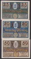 Német Birodalom / Weimari Köztársaság / Thüringia/Oberhof 1921. 20Pf (3x) egymás utáni sorszámmal + 25Pf (3x) egymás utáni sorszámmal + 50Pf (3x) egymás utáni sorszámmal T:I