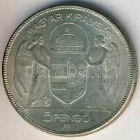 1930. 5P Ag "Horthy jobbra" T:3 ph
