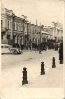 A town around Kharkiv Oblast, Ukraine with automobile; real photo