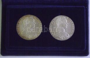 Ausztria 1780SF Thaler Ag "Maria Theresia" utánveret (2x) T:1 Díszdobozban
