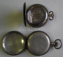 "Remontoir-Armada Watch" gazdagon cizellált duplafedeles niello ezüst zsebóra, számlap hib...