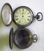 "Remontoir-Armada Watch" gazdagon cizellált duplafedeles niello ezüst zsebóra, számlap hib...