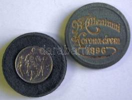 1896. 1K Ag "Millenium" szép állapotban lévő eredeti "Milleniumi Koronaérem - 1896" díszdobozban! T:2