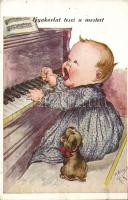 Piano practice, humour