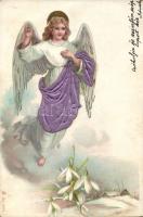 Angel silk card litho