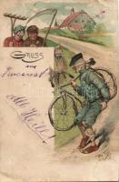 Wounded cyclist litho s: Arthur Thiele