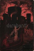 La Divina Commedia, Inferno ch. VIII litho Elio Anichini