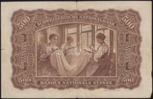 Svájc 1917. 500Fr T:III- (kis szakadás)