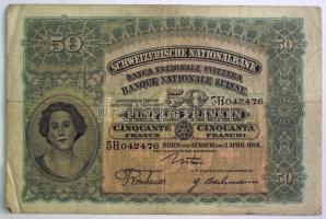 Svájc 1924.4.1. 50Fr T:III