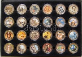 Libéria 2001. 10$ "Szabadság pillanatai" sor, 24db klf multicolor érem, klf motívumokkal, ...
