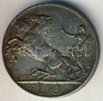 Olaszország 1927R 10L Ag T:3+ ph