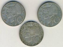 Ausztria 1957-59. 10Sch Ag (3x) T:2,3