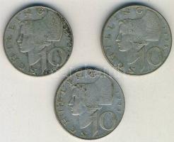 Ausztria 1957-59. 10Sch Ag (3x) T:2,3