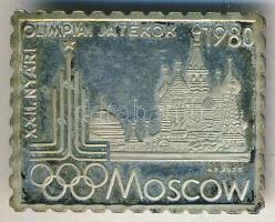 1980. ÁP bélyeg formájú "XXII. Nyári Olimpiai játékok Moszkva" emlékérem Ag T:PP