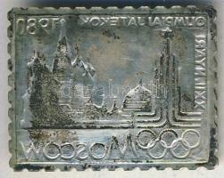 1980. ÁP bélyeg formájú "XXII. Nyári Olimpiai játékok Moszkva" emlékérem Ag T:PP