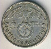 Német 3. Birodalom 1938A 5M Ag "Hindenburg" h.k.-tel T:3+ ph