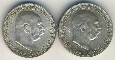 Ausztria 1914-15. 1K Ag (2x) T:2