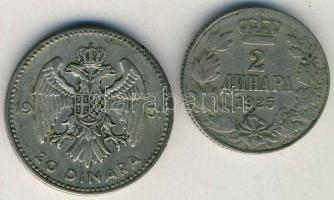 Jugoszlávia 1925. 2D T:3 + 1931. 20D Ag T:2-/3 ph