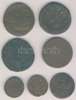 Cári Oroszország 1700-as évek 7db különböző kopejka és denga T:3,4