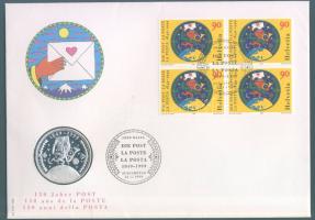 Svájc 1999. 20Fr Ag "150 éves a Posta" T:PP érmés elsőnapi bélyegzett borítékon