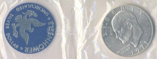USA 1971S 1$ Ag "Eisenhower" T:1 eredeti csomagolásban