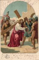 Calvaria Jesus Christi / Jesus Christ&#039;s calvary, Globus III. litho (EK)