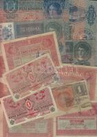 1912-17. 1K (3x) + 2K (7x) + 10K (7x) + 20K (5x) + 100K (5x) mindegyik felülbélyegzéssel, román, szerb stb. T:III,IV