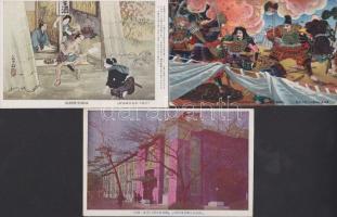 54 db régi, javarészt használatlan, jó minőségű Japán képeslap sok érdekességgel, közte lithok is / ...