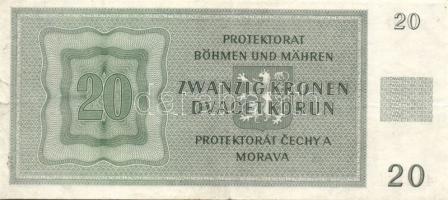 Német 3. Birodalom/Cseh-Morva Protektorátus/német megszállás 1944. 20K + 50K T:III,III- (kis szakadá...
