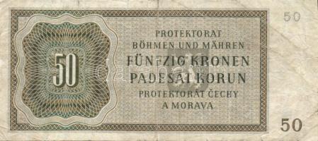 Német 3. Birodalom/Cseh-Morva Protektorátus/német megszállás 1944. 20K + 50K T:III,III- (kis szakadá...
