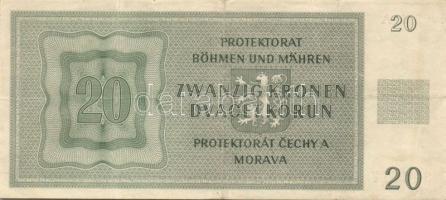Német 3. Birodalom/Cseh-Morva Protektorátus 1942. 10K (2x) T:II,III + 1944. 20K T:II