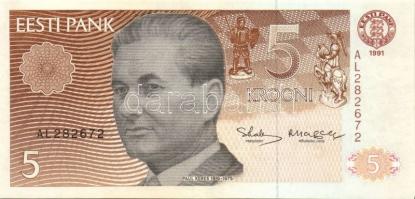 Dánia 1954-55. 10M "C7" T:III + Észtország 1991. 5K + 10K T:II+,II