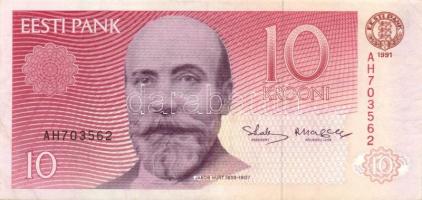 Dánia 1954-55. 10M "C7" T:III + Észtország 1991. 5K + 10K T:II+,II