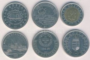 2002. 100Ft "Kossuth" + 2004-2007. 50Ft 5db klf emlékverete T:2