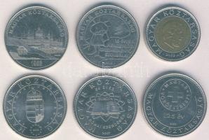 2002. 100Ft "Kossuth" + 2004-2007. 50Ft 5db klf emlékverete T:2