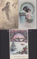 5 db karácsonyi üdvözlőlap, köztük lithok is / 5 Christmas greeting cards
