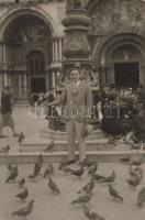 Venice feeeding pigeons photo